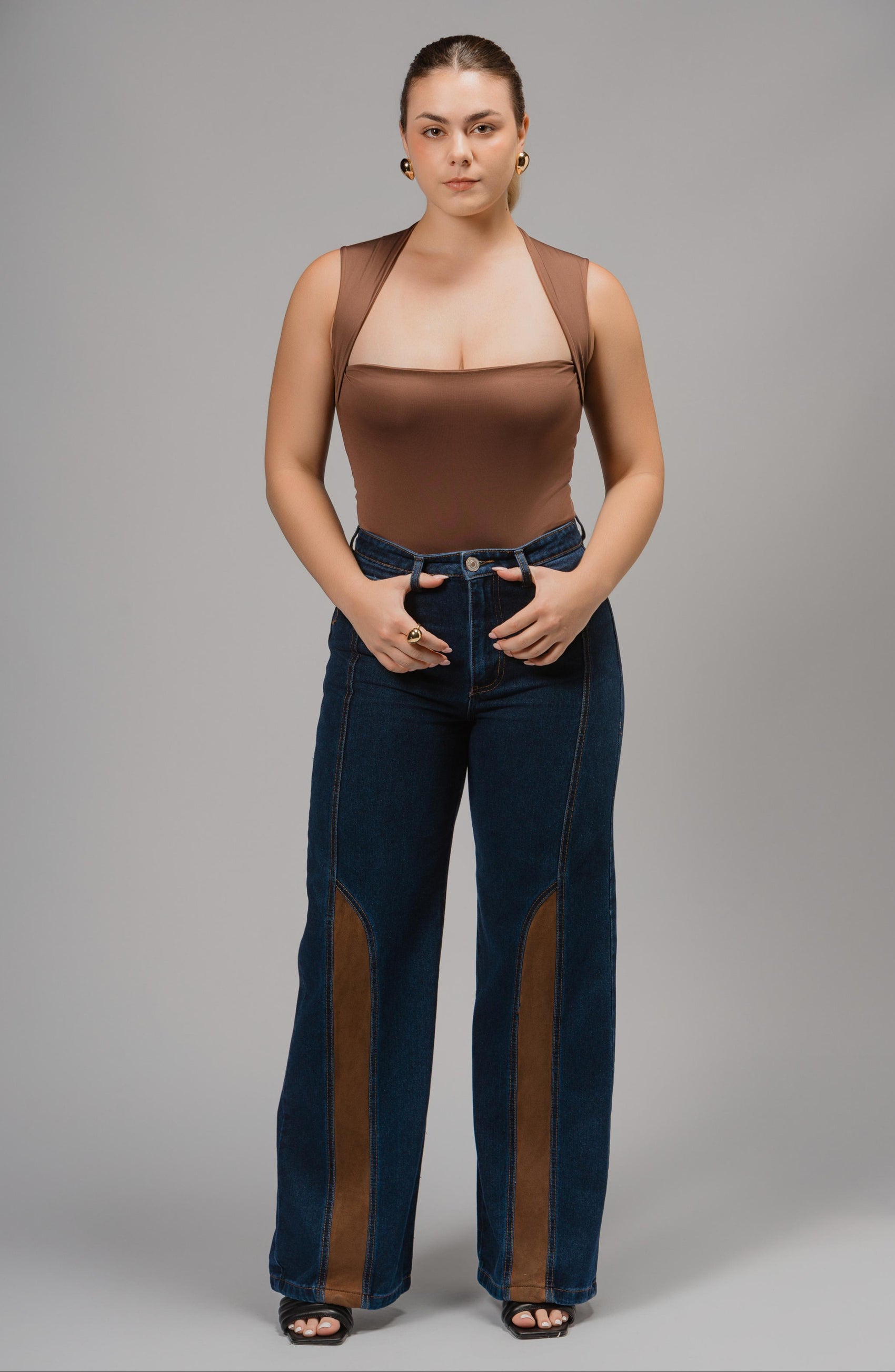 LEATHER PATCHES JEANS