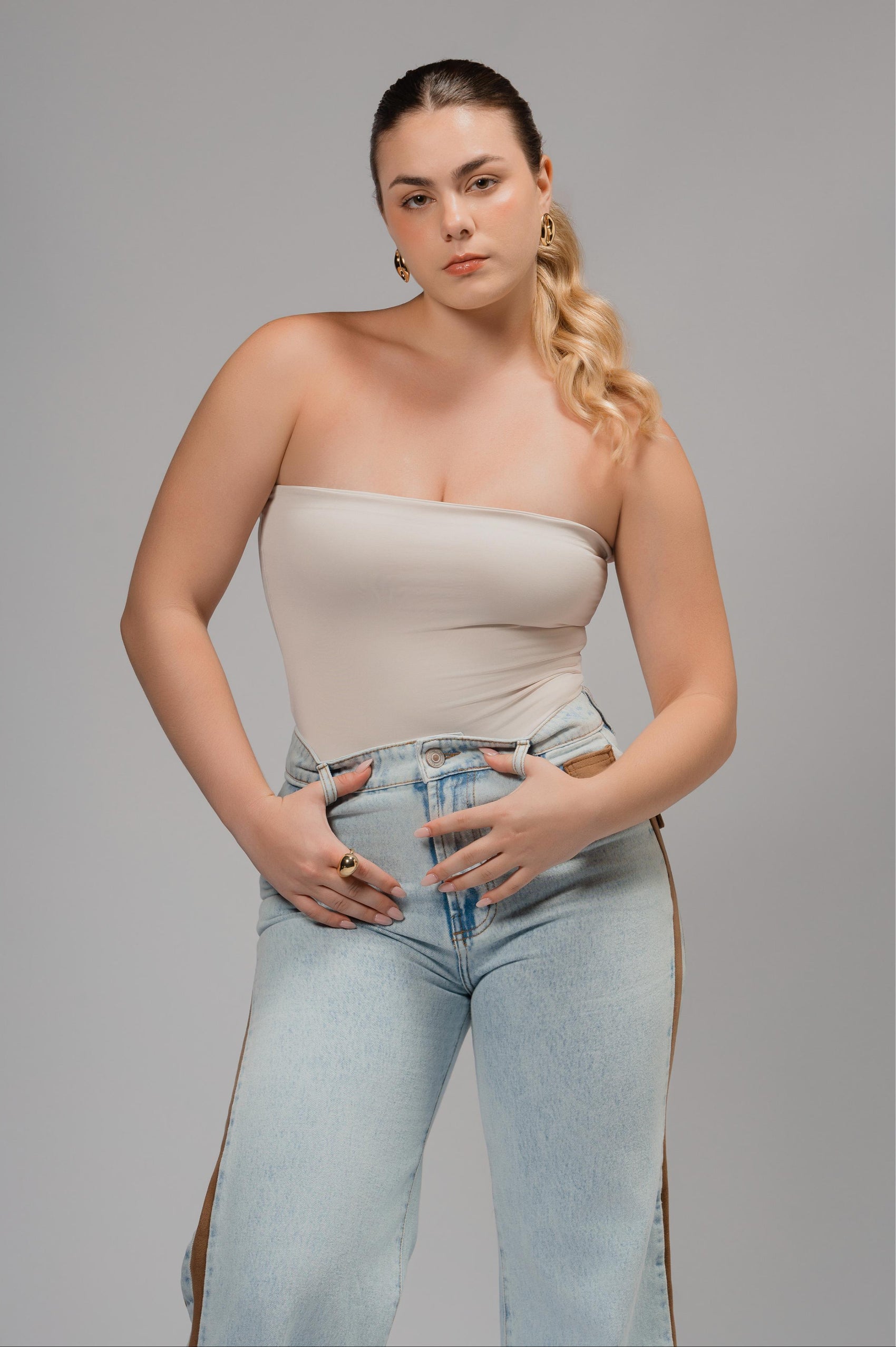 CAMEL LEATHER JEANS