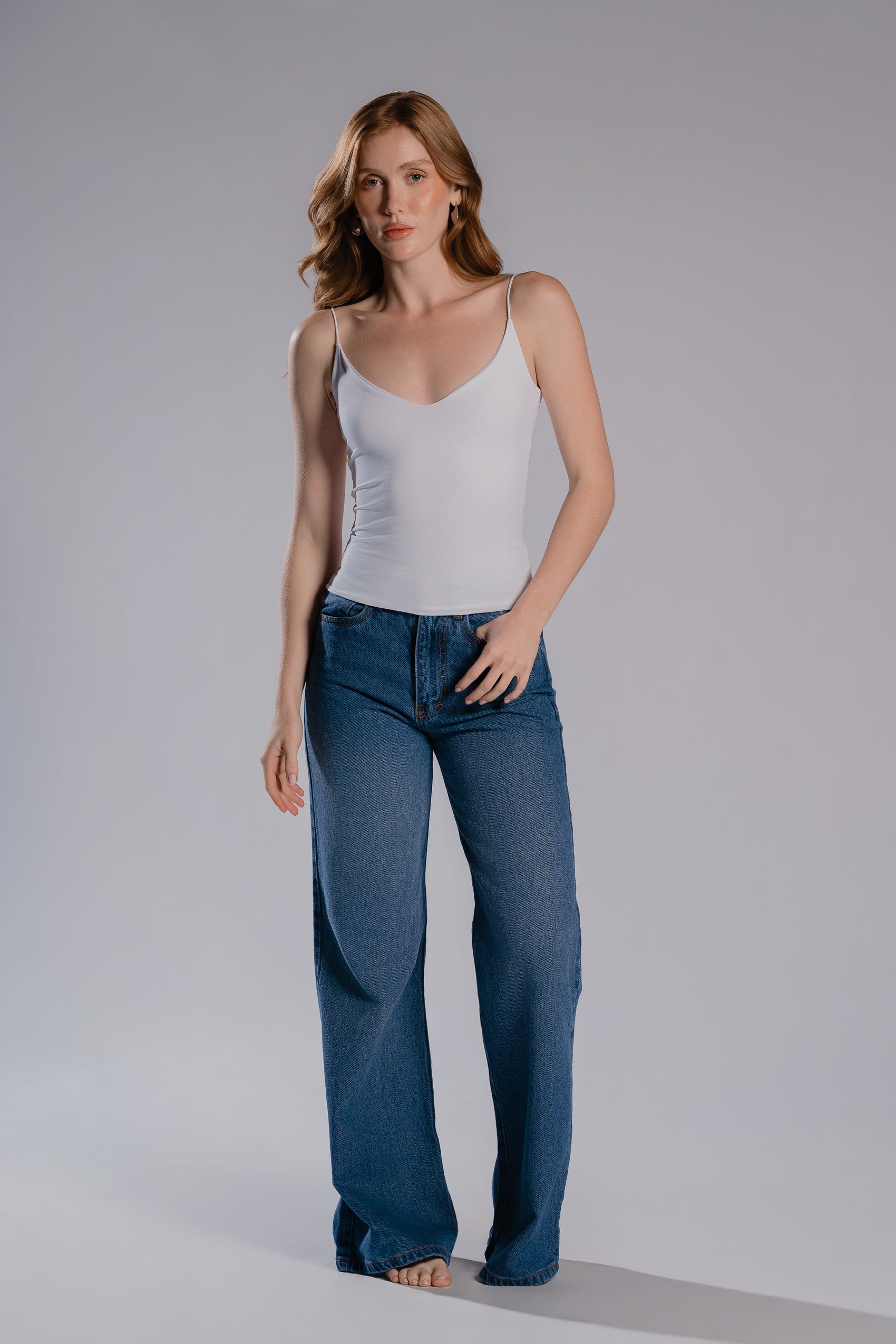 WIDE LEG STRETCH JEANS