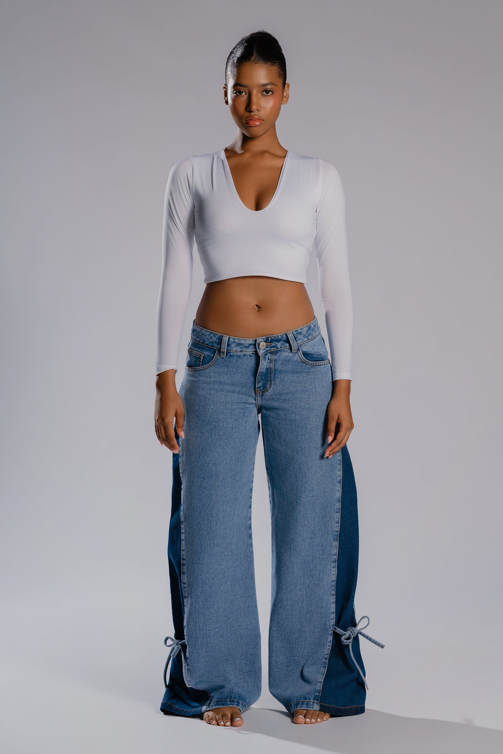 RIBBON PALAZZO JEANS