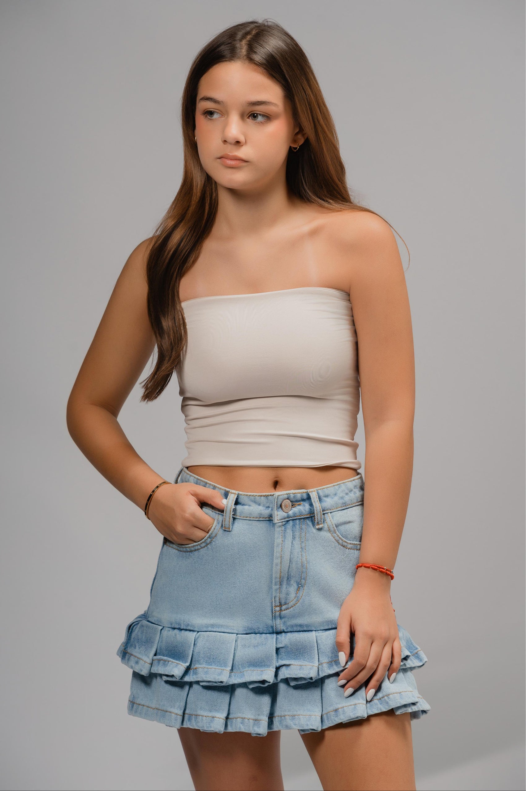 DOUBLE RUFFLE MINI SKIRT JUVENIL